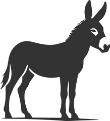 Animal drawing vector of a mule silhouette