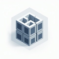 Abstract geometric cube design modern architecture minimalist style intriguing structure