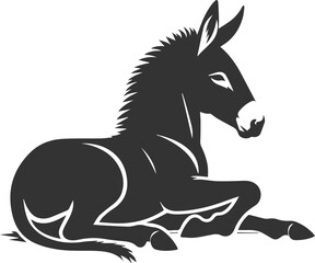 Animal drawing vector of a mule silhouette