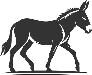 Animal drawing vector of a mule silhouette