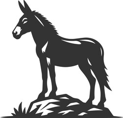 Animal drawing vector of a mule silhouette