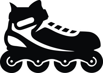 Inline Skate Icon - Minimalist Black and White Sports