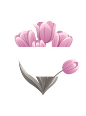 tulip card with white center for text