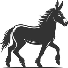 Animal drawing vector of a mule silhouette