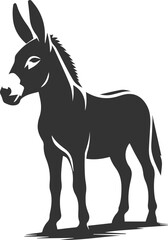 Fototapeta premium Animal drawing vector of a mule silhouette