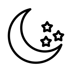 crescent moon line icon