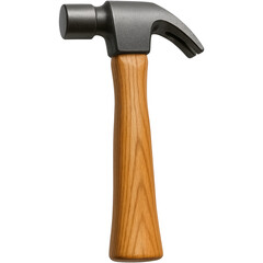 Wooden hammer with steel head PNG Image, steel hammer isolated on transparent background, steel hammer illustration