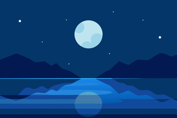 Fototapeta premium moon over sea