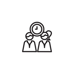 A black outline icon of two busts, representing people, positioned slightly overlapping to suggest mutual friends or connection, on a white background.