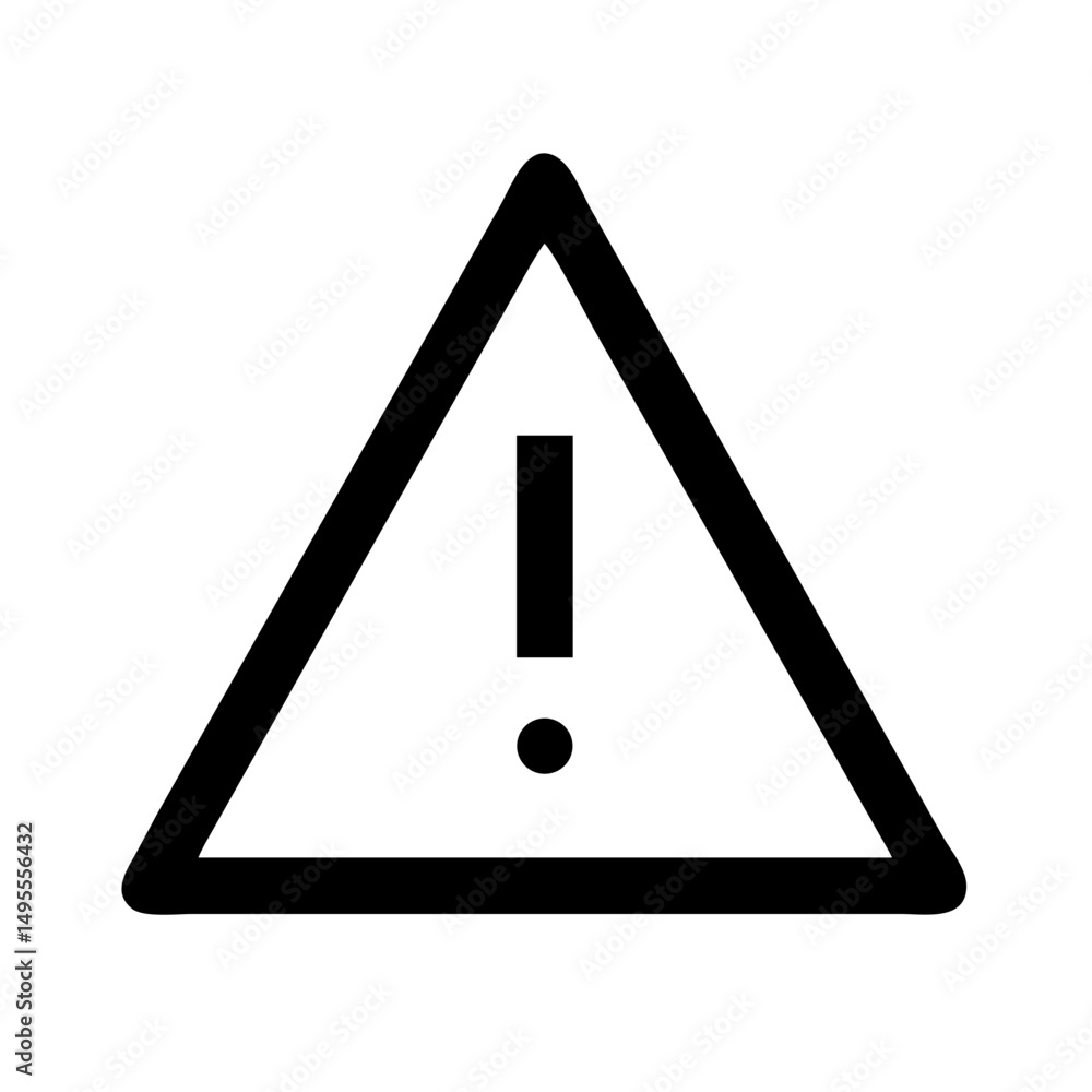 Poster a black outline of a warning sign: a triangle with an exclamation point inside. websites/blogs can u