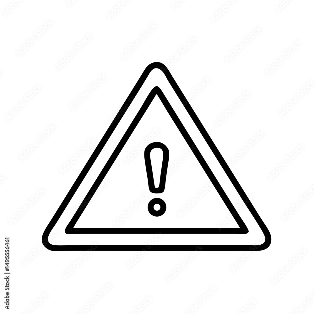 Poster a black outline of a warning sign: a triangle with an exclamation point inside. websites/blogs can u