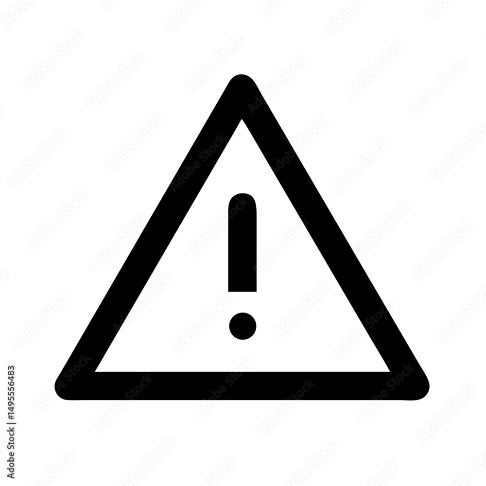 Poster a black outline of a warning sign: a triangle with an exclamation point inside. websites/blogs can u