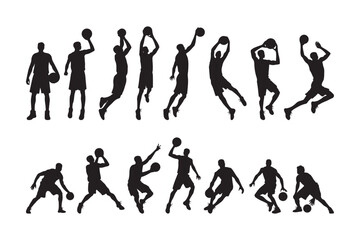 Basketball Player Silhouette Vector for Sports Design 
