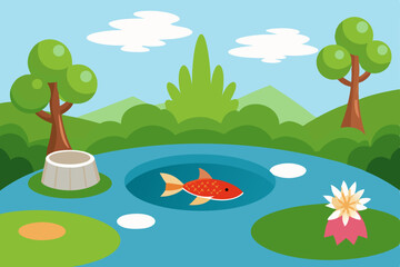 summer landscape with trees