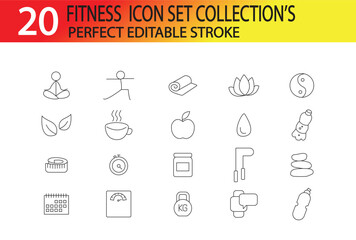 FITNESS ICON SET COLLECTION