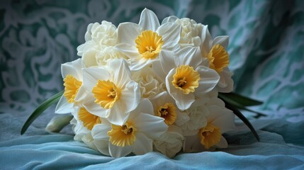 White Velvet daffodils bouquet showcasing beauty