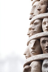 Inspired faces of determination and creativity in Tower of Babel artwork