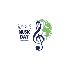 World music day vectors with silhouette, musical instrument and musical's icon