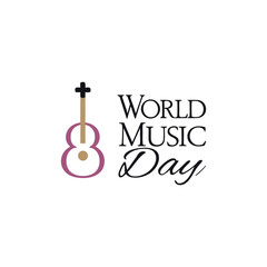 World music day vectors with silhouette, musical instrument and musical's icon