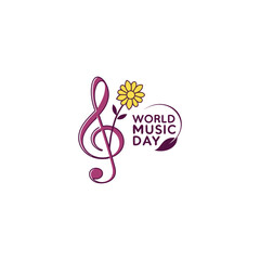 World music day vectors with silhouette, musical instrument and musical's icon