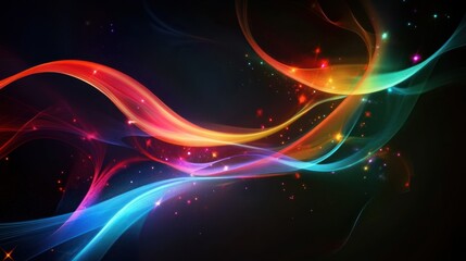 Abstract glowing ribbons