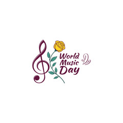 World music day vectors with silhouette, musical instrument and musical's icon
