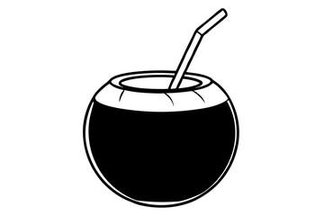coconut drink  silhouette