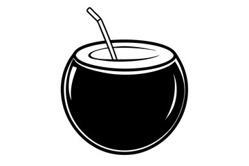 coconut drink  silhouette