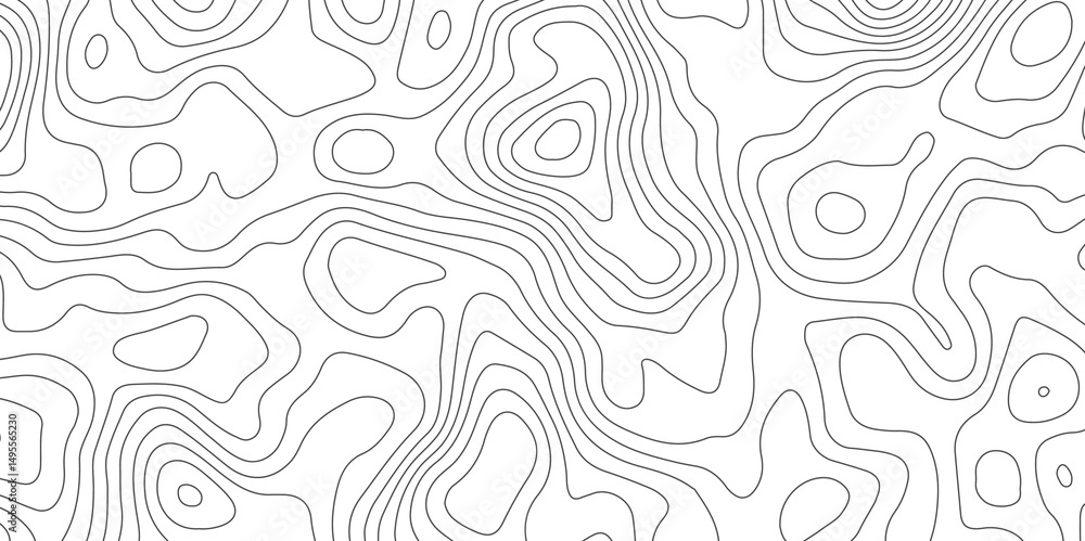 Poster white background with abstract topographic grey contour lines creating a seamless pattern design a p