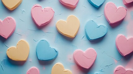 Obraz premium Pastel Hearts Abstract Background Ideal for Mother's Day Designs and Celebratory Concepts