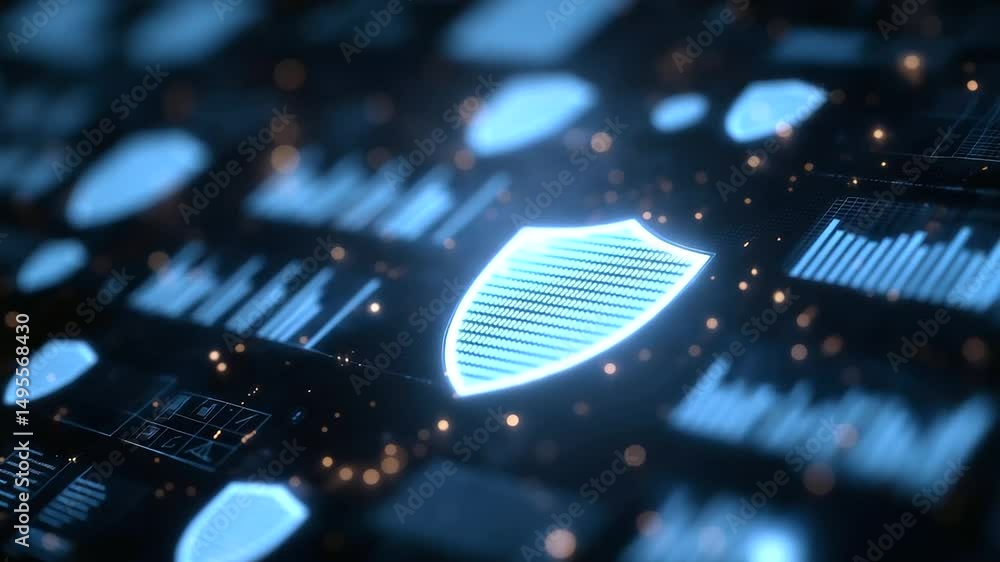Poster cutting-edge digital interface showcasing advanced risk management analytics.