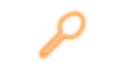 Glowing neon keyhole symbol, Neon spoon glow with transparent background