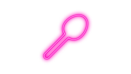 Glowing neon keyhole symbol, Neon spoon glow with transparent background