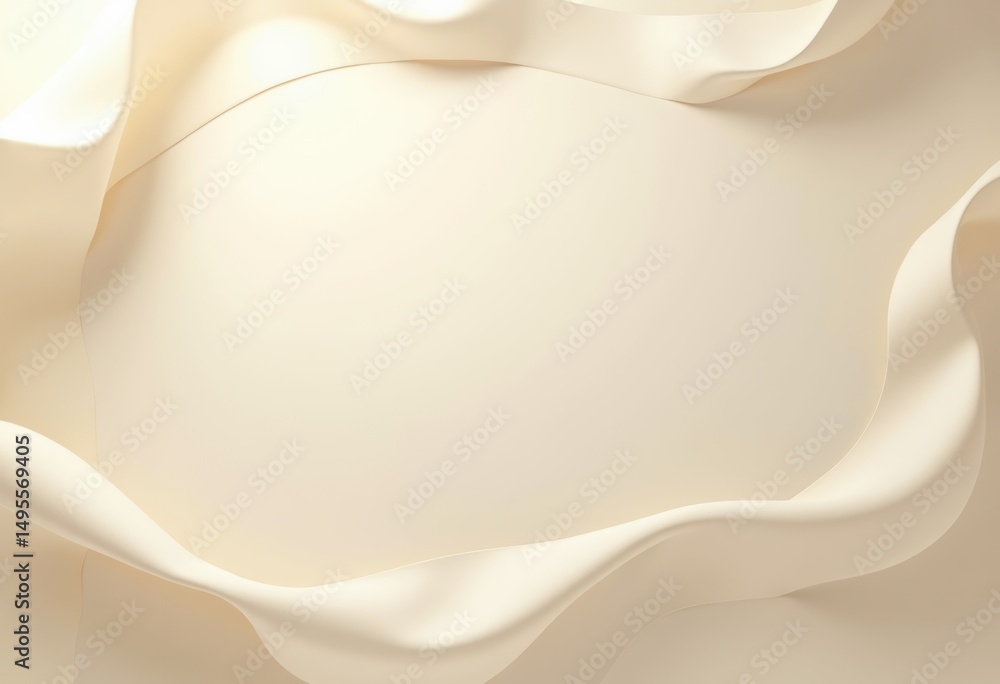 Poster elegant cream fabric draping softly, creating a serene background