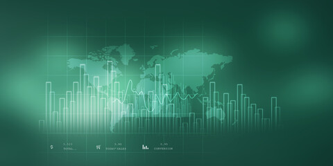 2d illustration Stock market online business concept. business Graph 
