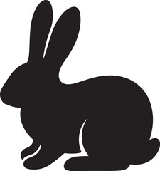 Rabbit silhouette vector isolated on white background