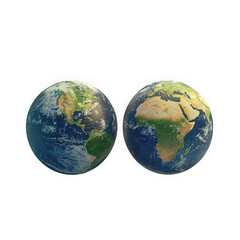 Fototapeta premium Two hemispheres of earth globe on black background