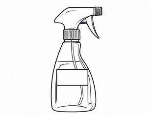 A transparent spray bottle ideal for cleaning solutions and household use.