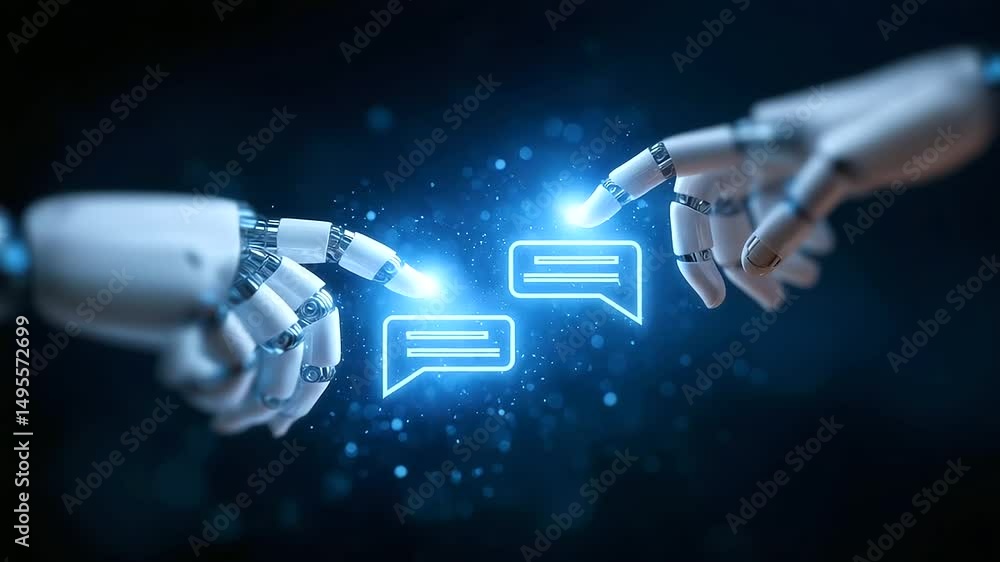 Poster a seamless exchange between humans and robots through an advanced digital interface.
