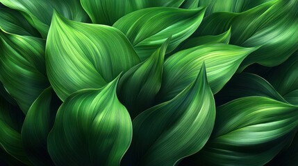 Lush emerald foliage creates a serene and vibrant botanical tapestry
