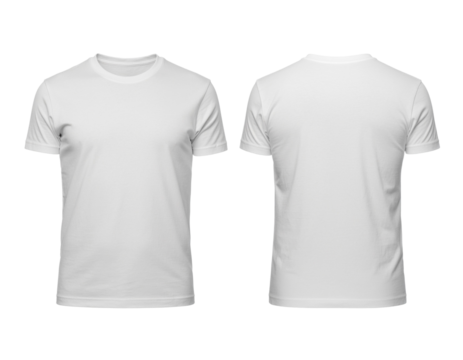 Maglietta in cotone fronte retro su sfondo trasparente