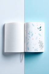 Engaging split image showcasing an empty journal and a creatively filled journal with cheerful designs
