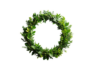 Exquisite green wreath, a stunning display of leaves and flowers for decoration beautiful