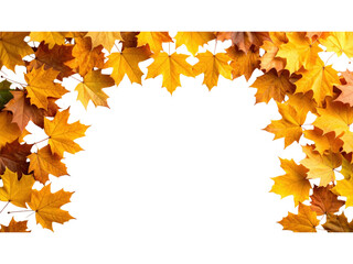 Rustic autumn leaves frame, a vibrant natural border for seasonal decorations and festive designs