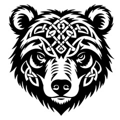 Black Bear Celtic Knot Vector Illustration