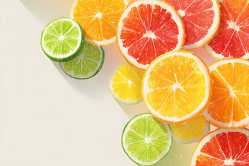 Fresh citrus slices create a vibrant display of color and flavor, perfect for summer gatherings and healthy snacks