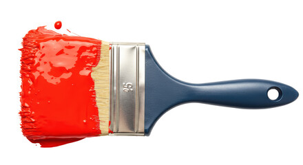 Isolated Paint Brush with Red Paint