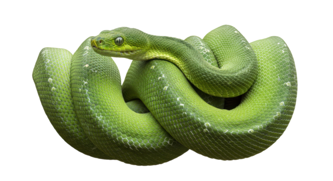 Isolated Green Tree Python