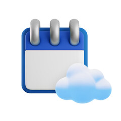 Obraz premium Vector cartoon 3d online calendar icon. Realistic render of cloud calendar schedule. Time management planner sync, team work and events planning, team workflow task synchronization for app, web.