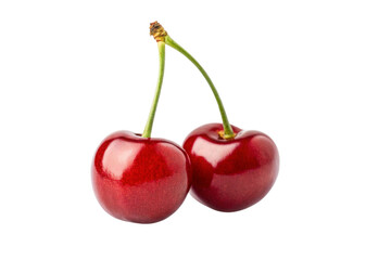 two cherries isolated on white